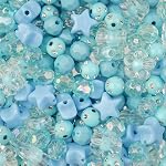 260pcs John Bead Assorted Yellow Star Plastic Beads for DIY Craft Jewelry Bracelet Necklace Making