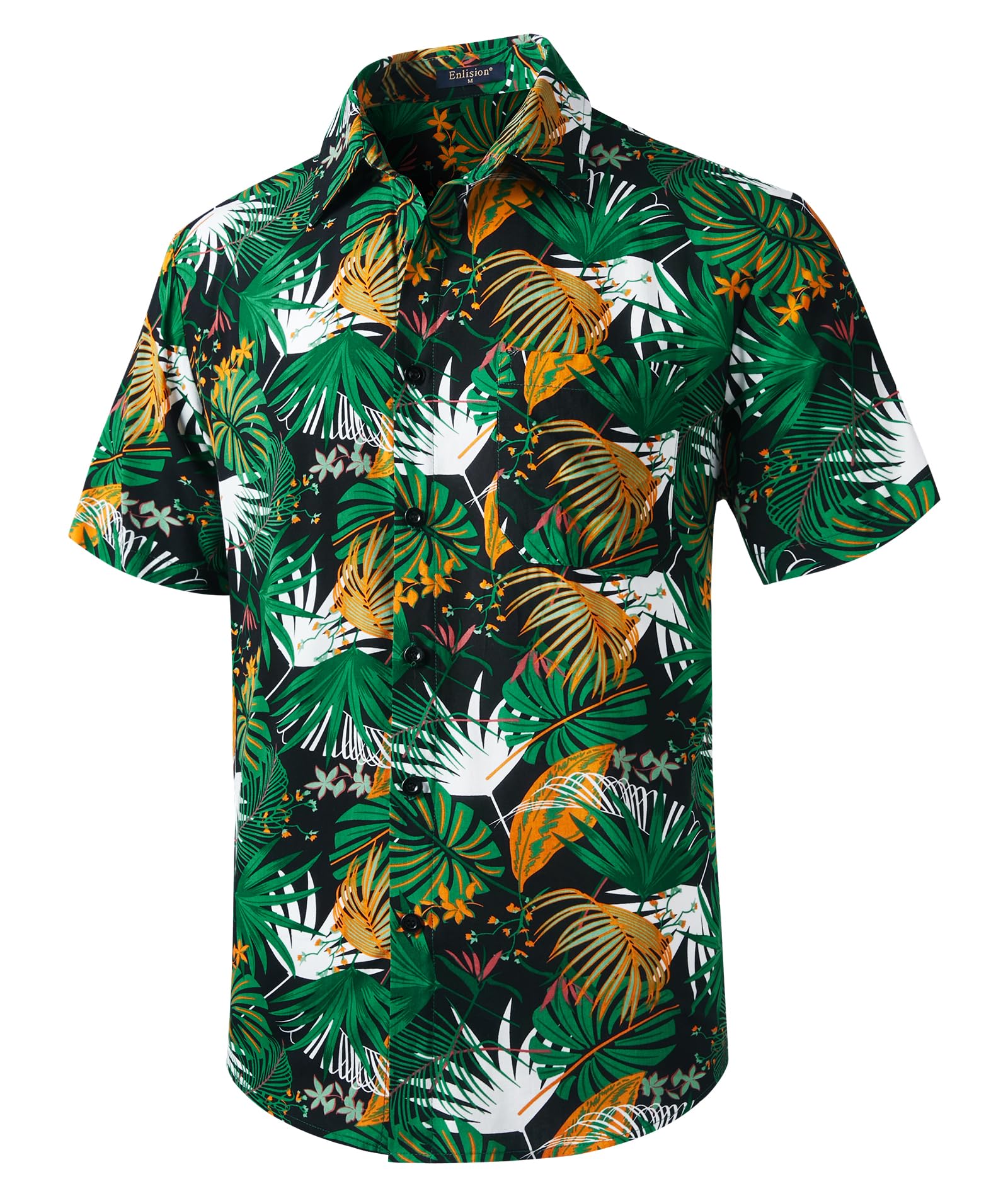 Enlision Camisa Hawaiana Hombre Manga Corta Camisas Flores Funky Camisas Estampadas Verano Casual Camisa Playa con Bolsillo S-4XL