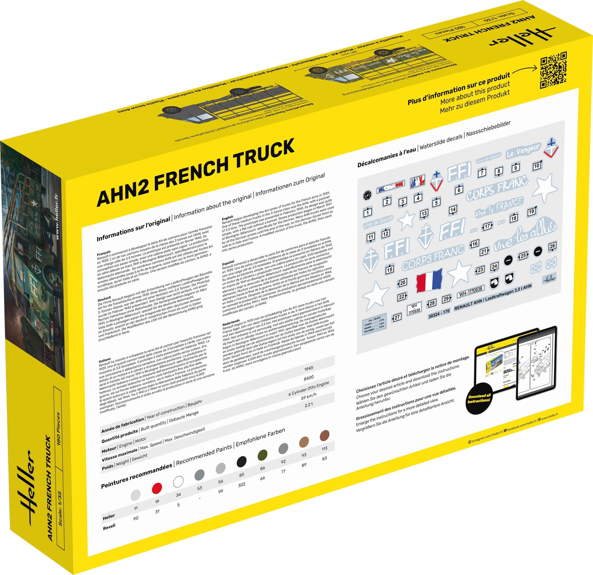 HELLER - Maquette Camion Starter Kit Ahn2 French Truck |heller|35324| 1:35