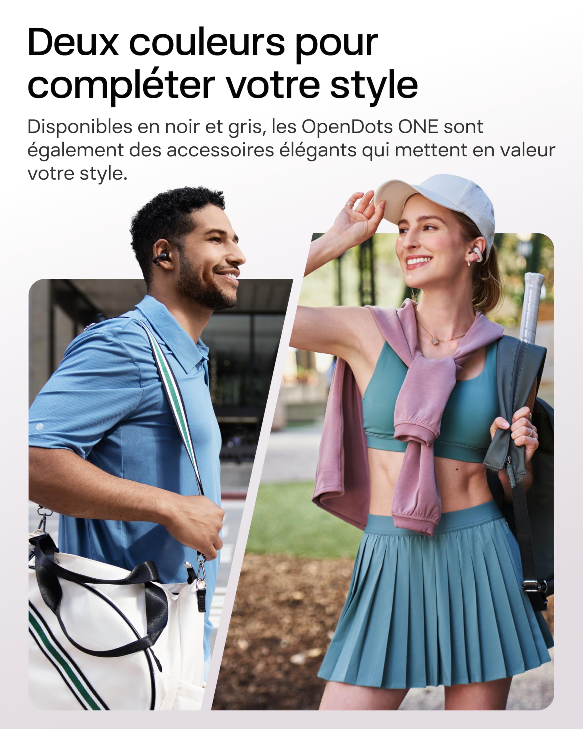 SHOKZ OpenDots One écouteurs Clip-on à Oreilles Libres, IP54 - Gris | audio dolby premium, à clip 6, 5 g, bluetooth 5.4, sans fil avec microphone, chargement rapide, 40 h d’autonomie, IP54