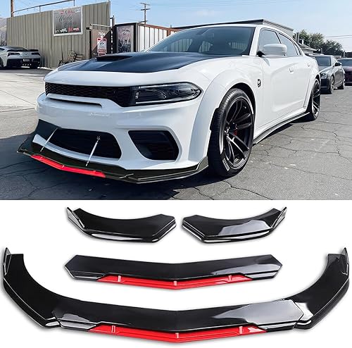 Alerón universal ajustable para parachoques delantero para automóvil, 4 unidades, protector difusor compatible con Honda Civic Accord, Toyota,