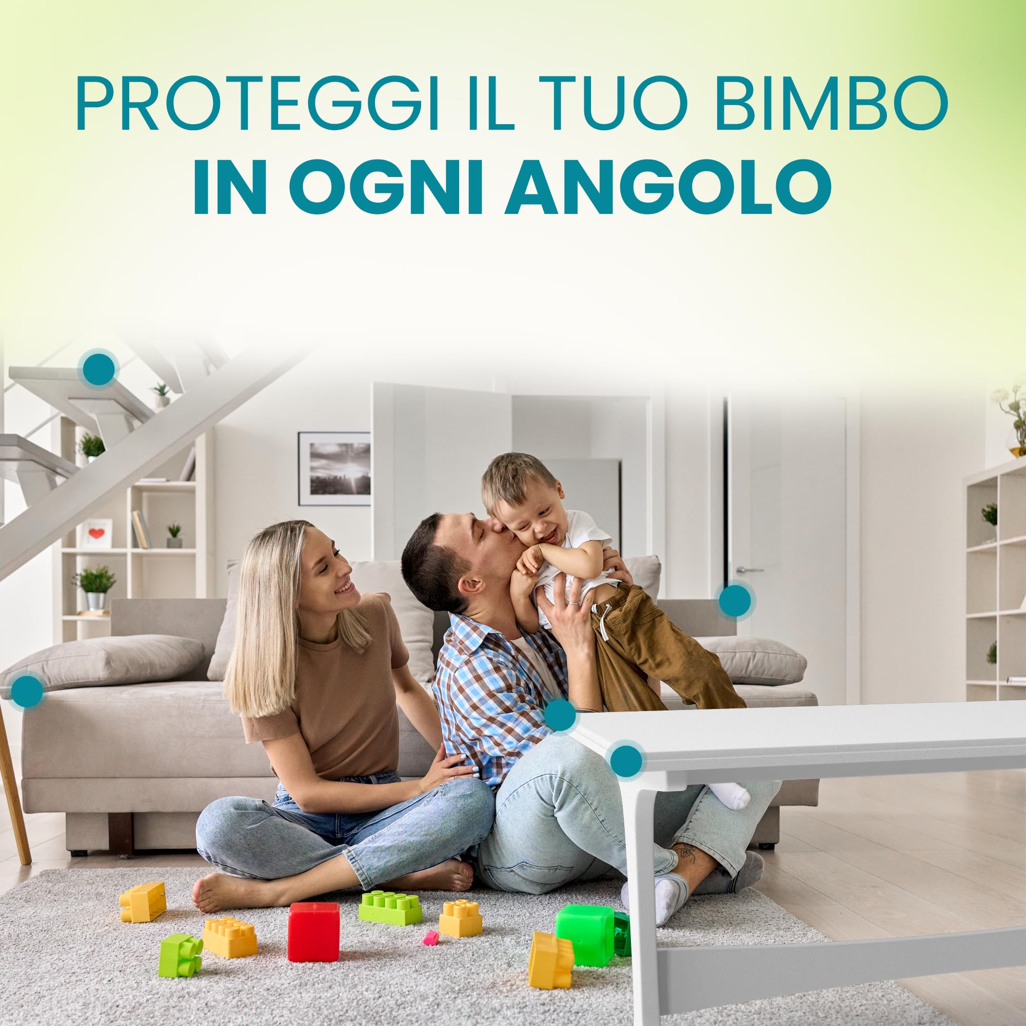 Paraspigoli Bambini Gomma Adesivo Acrilico EXTRA STRONG - Para Spigoli Bimbi Trasparenti Kit Sicurezza