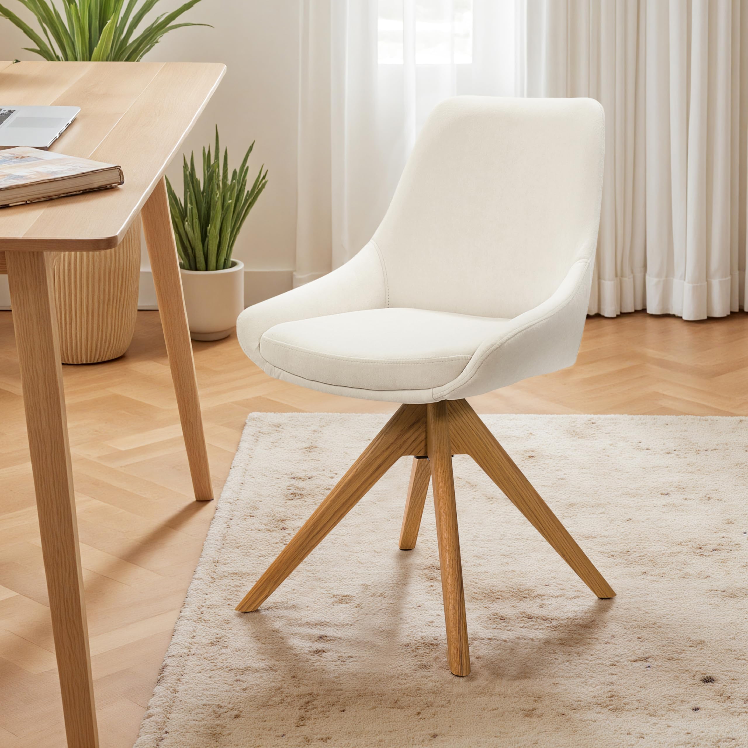 Amazon.com: Art Leon Swivel Desk Chair for Home Office, Oak Wood