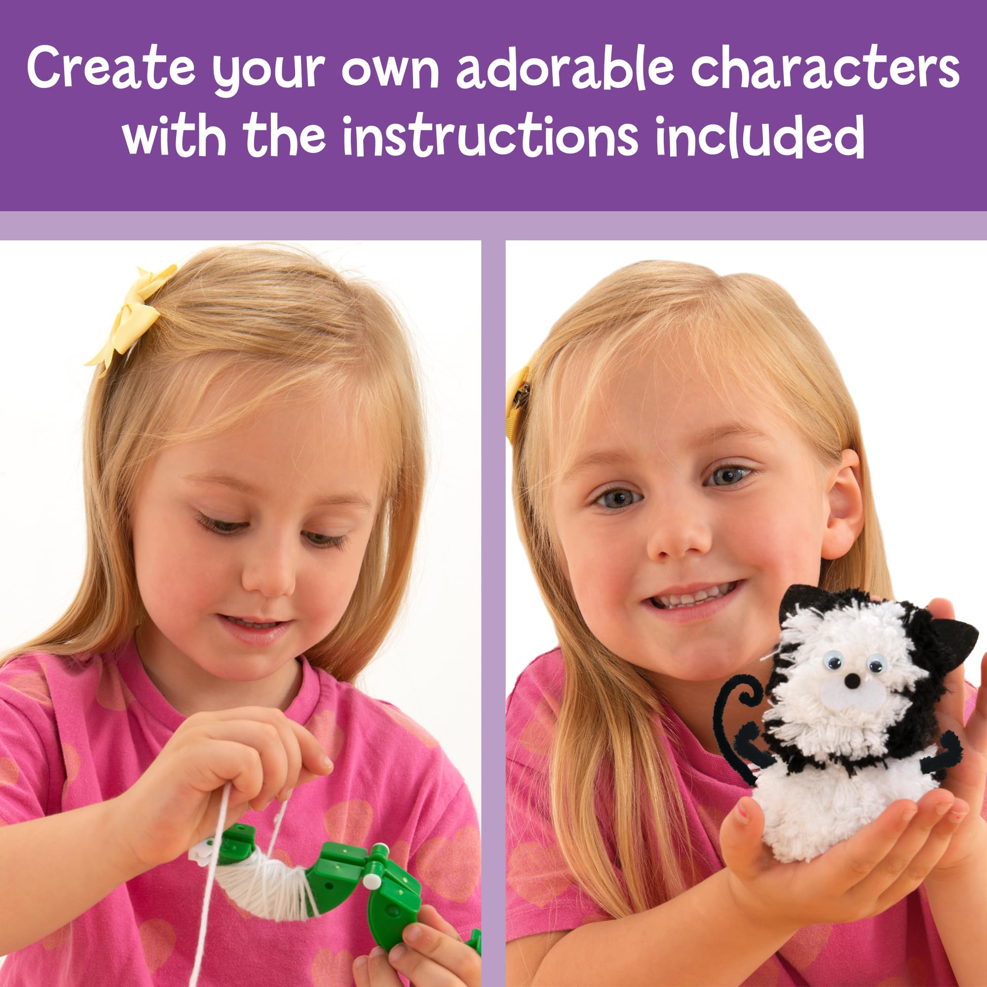 Galt Pom Pom Pets - Kids Knitting & Sewing Set - Create Your Own 2 Cute & Fluffy Pompom Animals - Knit and Sew Craft Kit for Children - Arts and Crafts Activity for Girls & Boys Ages 5 Years Plus — view 4