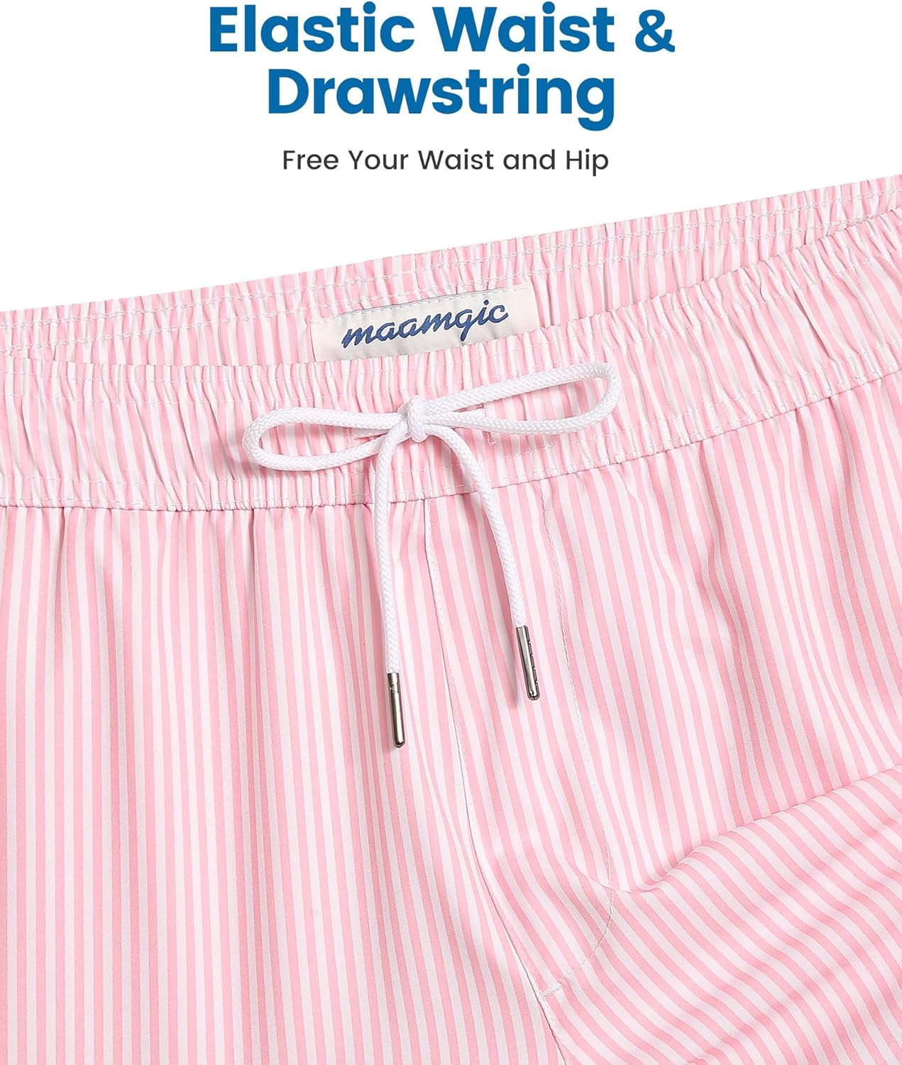 maamgic Mens Swim Trunks with Compression Liner Short Stretch Mens Bathing Suit Quick Dry Swimming Trunks Swimsuit