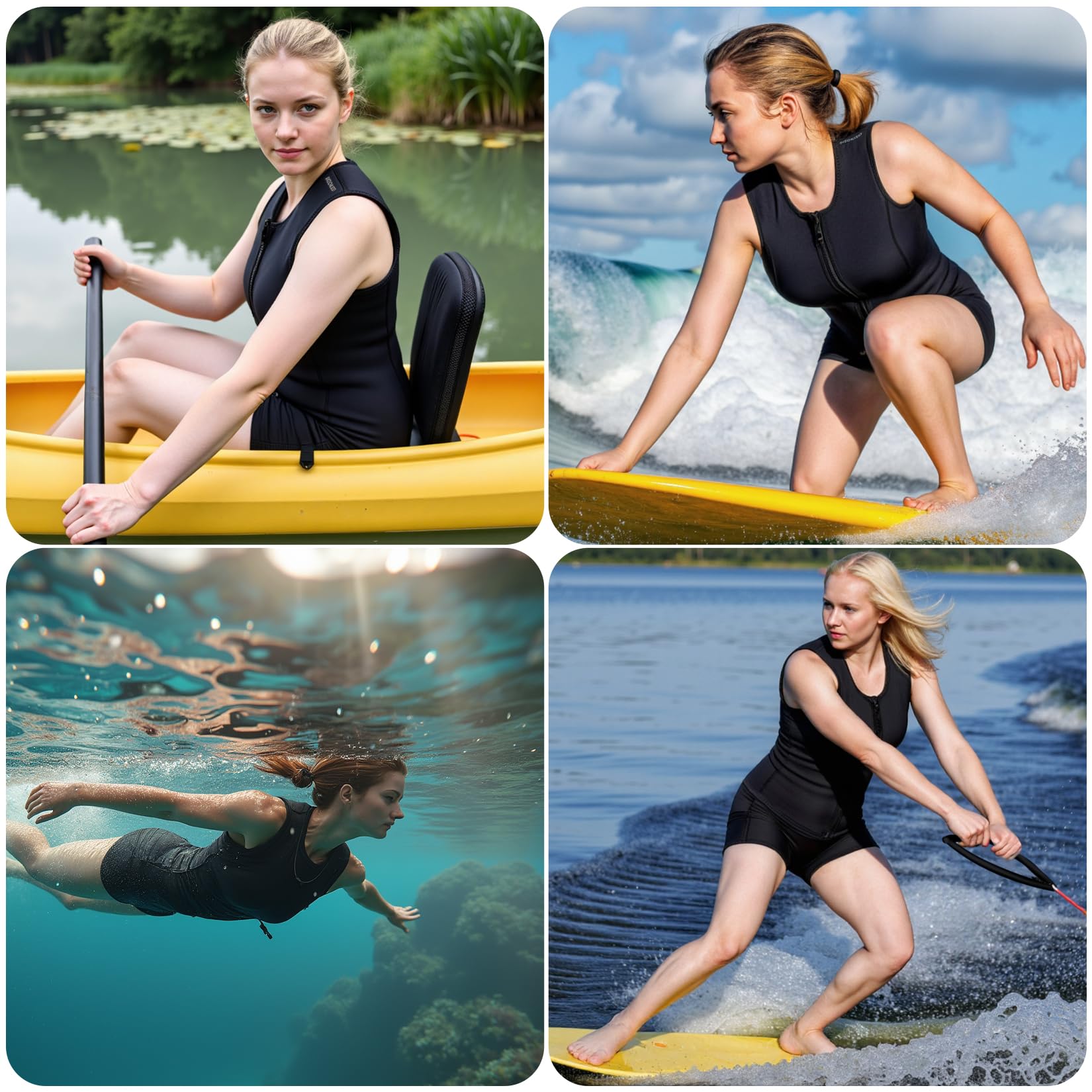 Combinaisons pour Hommes et Femmes, Gilet sans Manches en néoprène 3 mm, Veste de plongée sous-Marine, Kayak, Surf