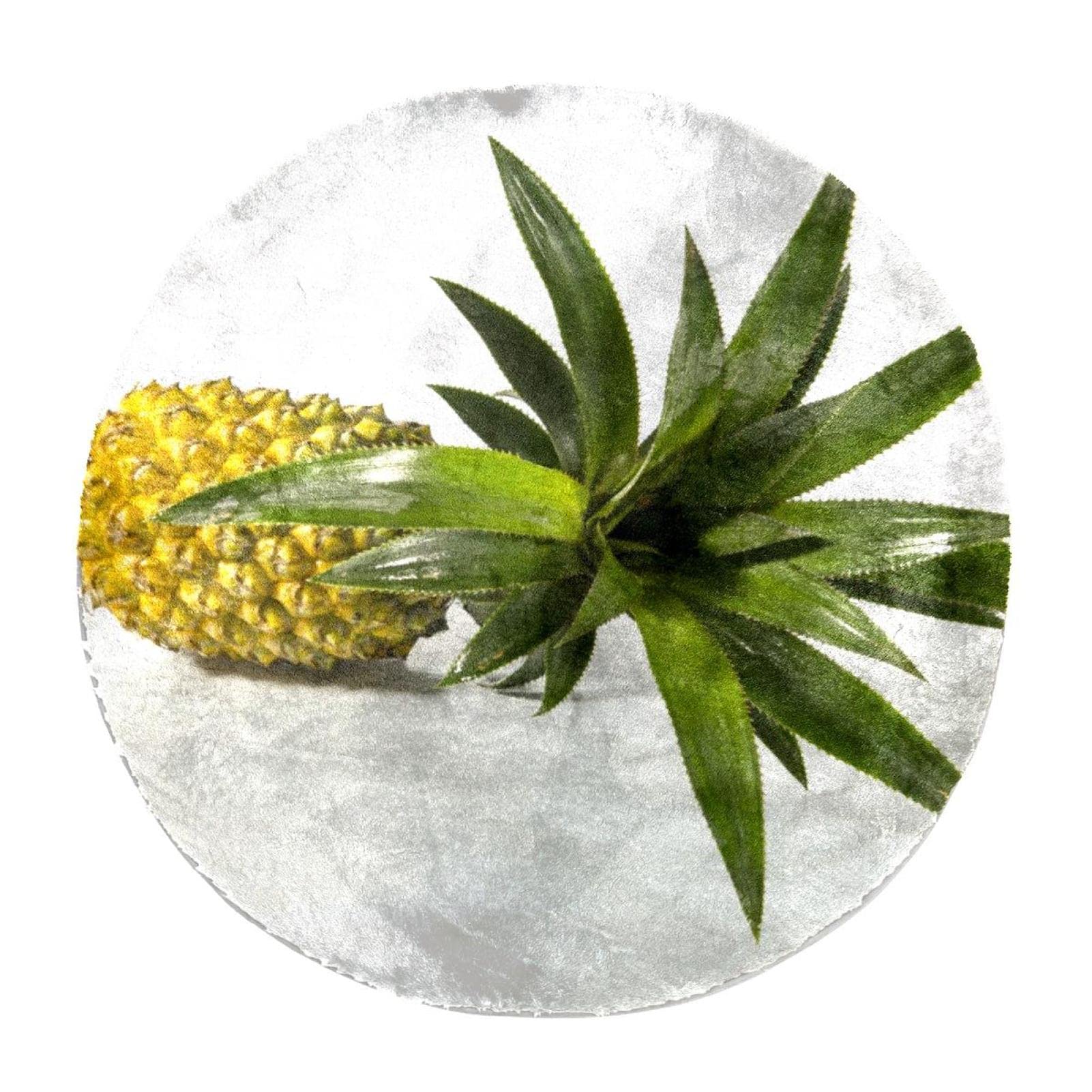 Tapis ananas rond de 7,6 m de diamètre antidérapant en fausse fourrure pour chambre et salon