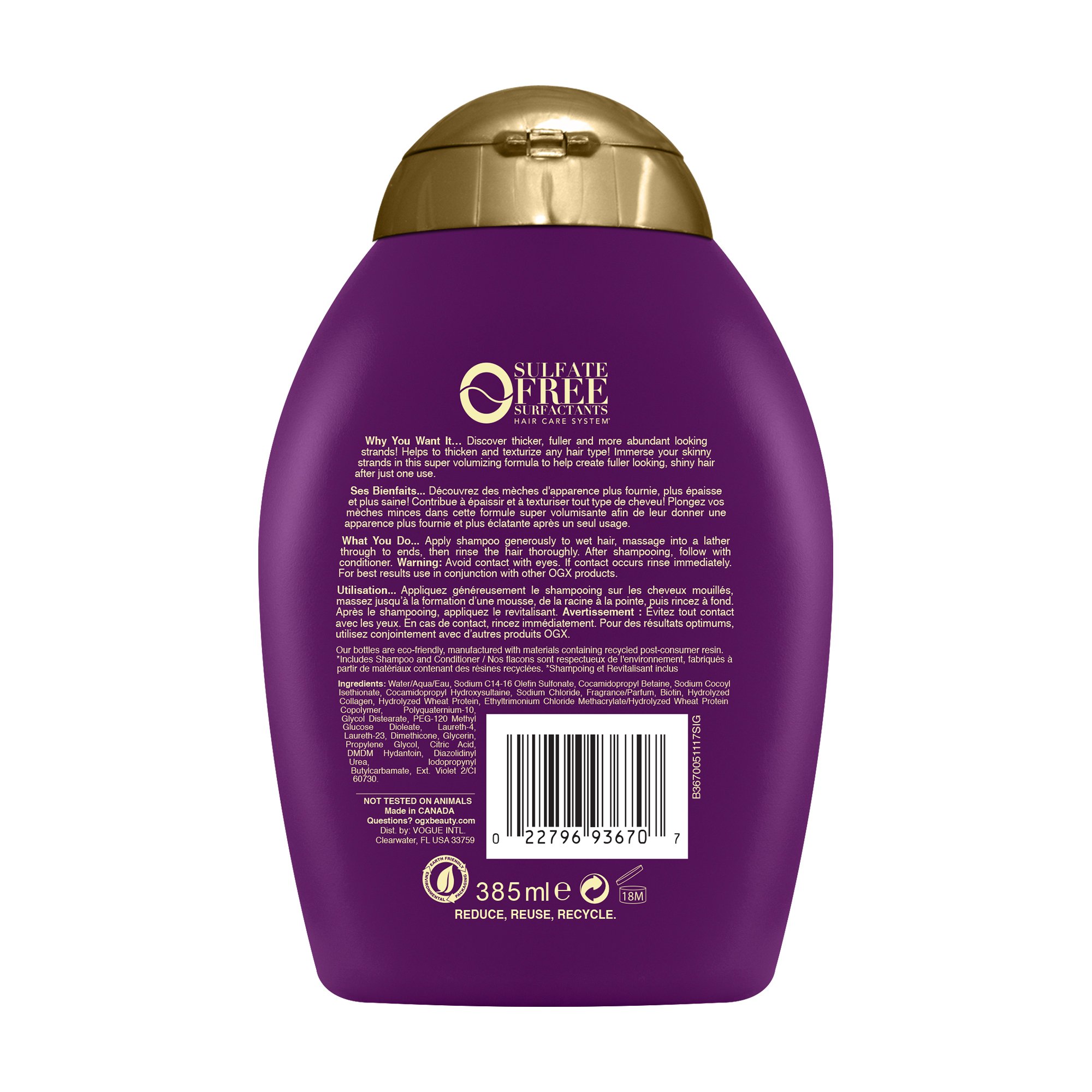 Buy OGX Thick & Full + Biotin & Collagen Volumizing Shampoo for Thin