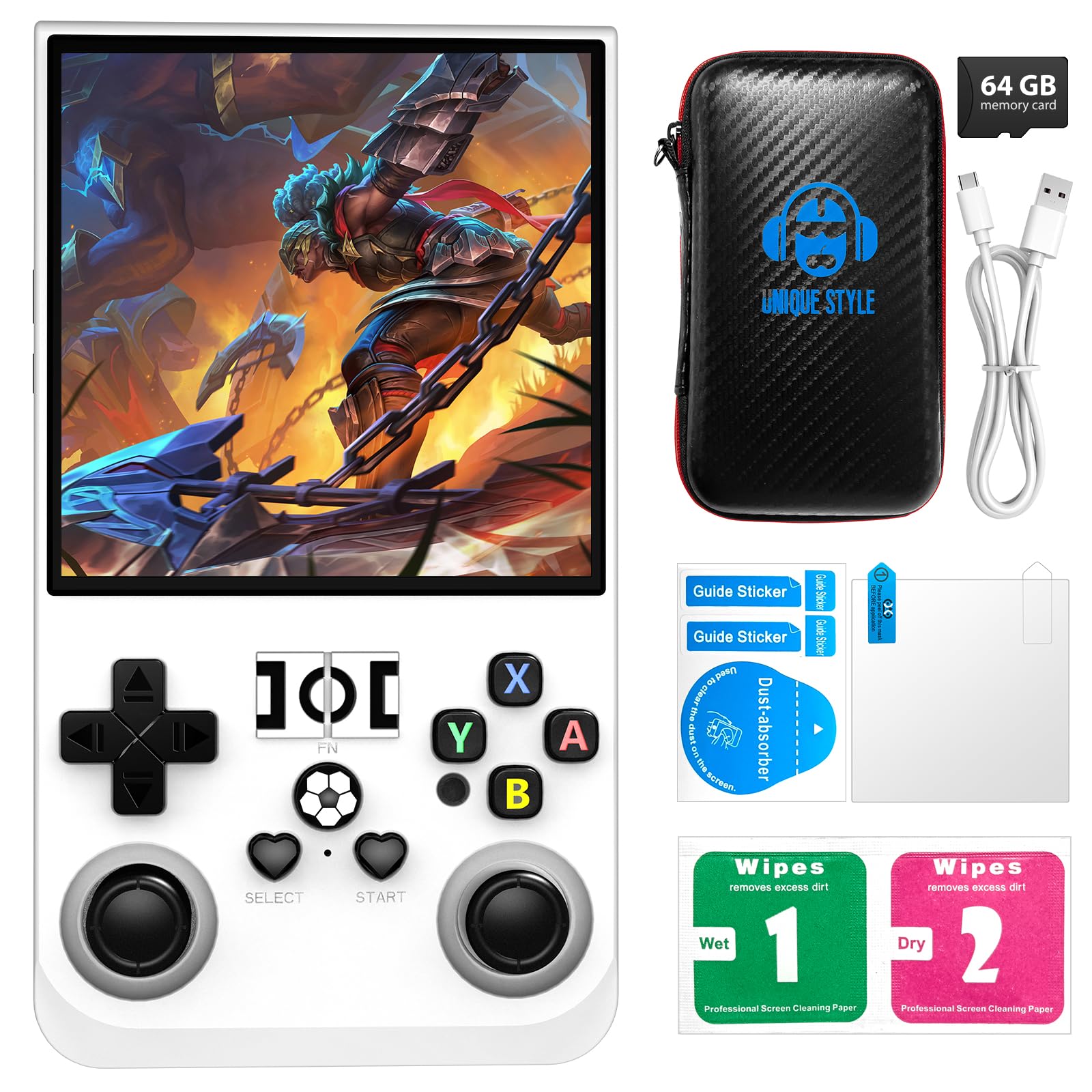 R36MAX Retro Handheld Game Console with Open Source Linux System, 64GB TF Card Built-in 18,000+ Classic Video Games, Portable Gaming Console with 4.0-inch IPS HD Screen & 4000mAh Battery (Black 64GB) — view 13