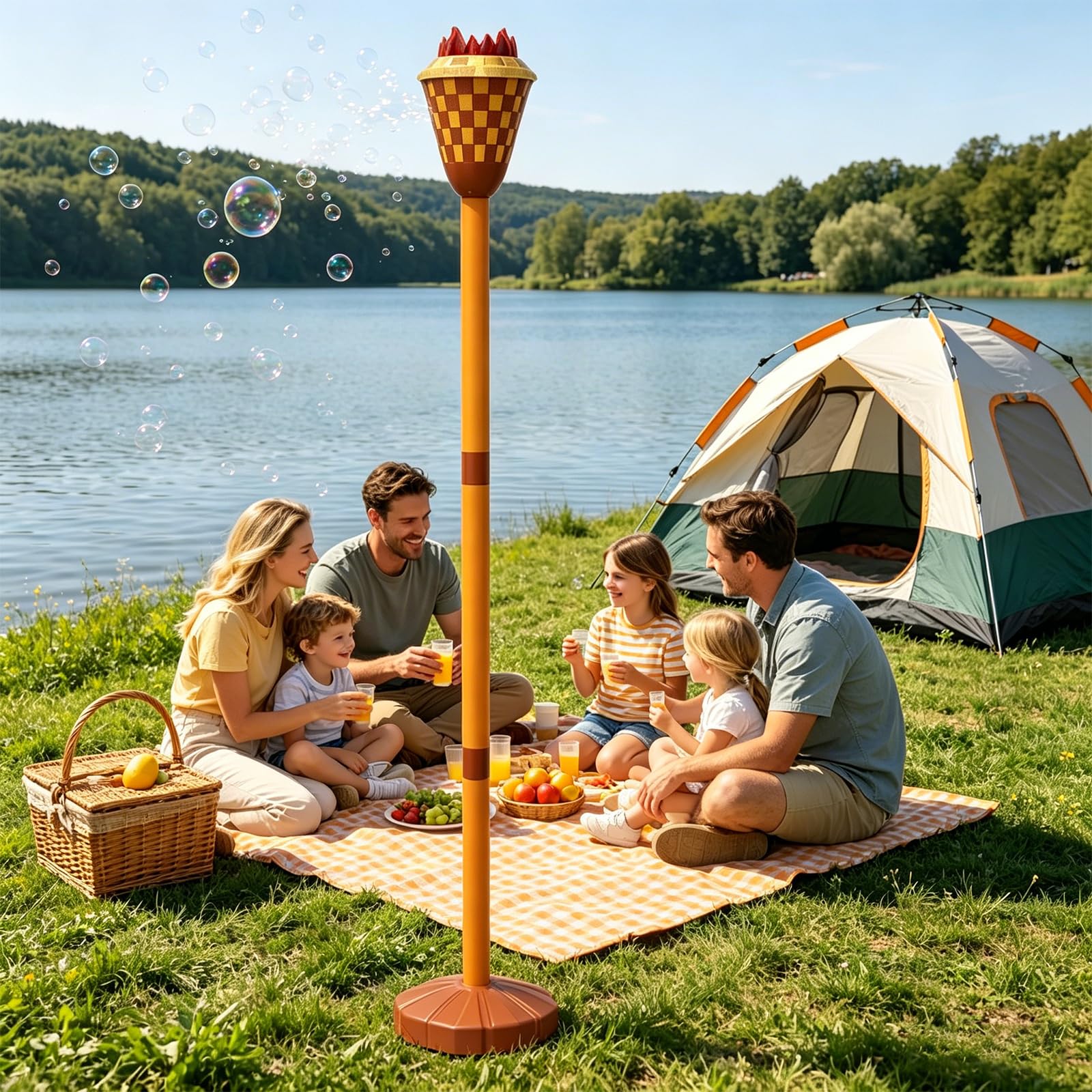 HTU Bubble Torch with Light and Music, Adjustable Height Light Up Lantern Bubbles Machine for Weddings Party - Image 7