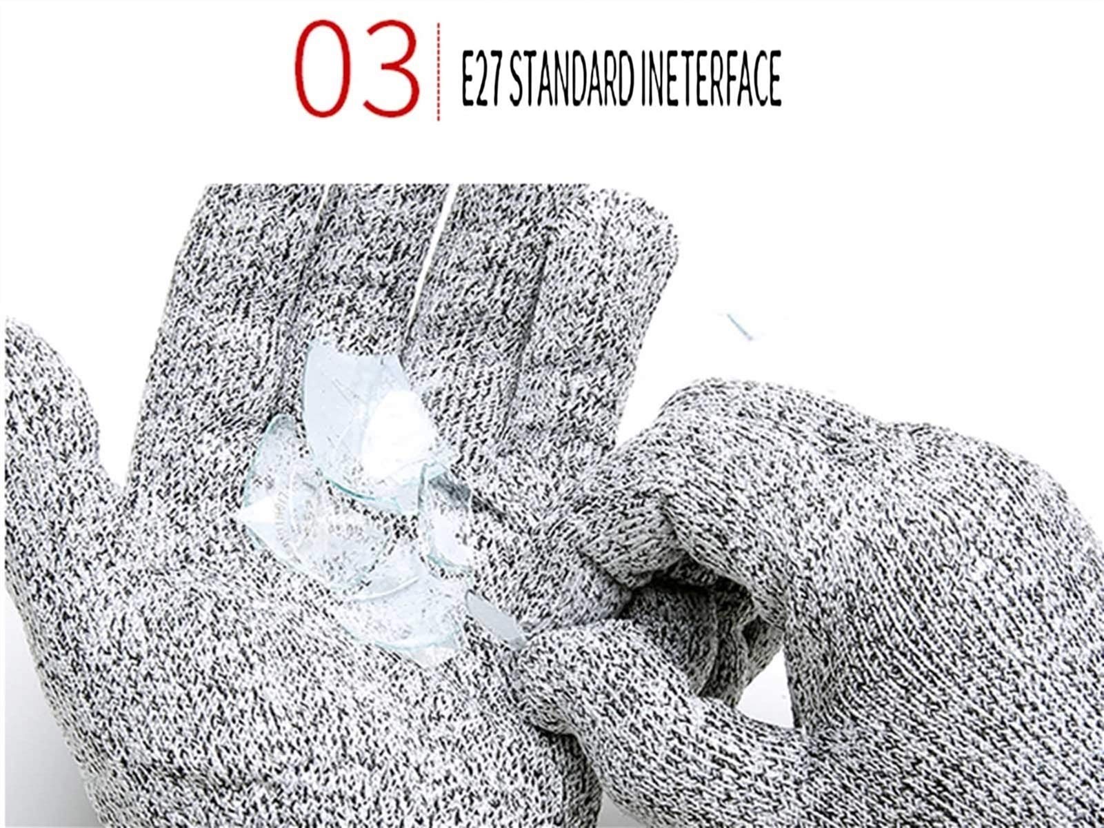Guantes anticorte Guantes anticorte grises, guantes de trabajo de seguridad multifuncionales con aislamiento térmico, utilizados para tallar vidrio y cortar vidrio, fáciles de limpiar (tamaño: ex