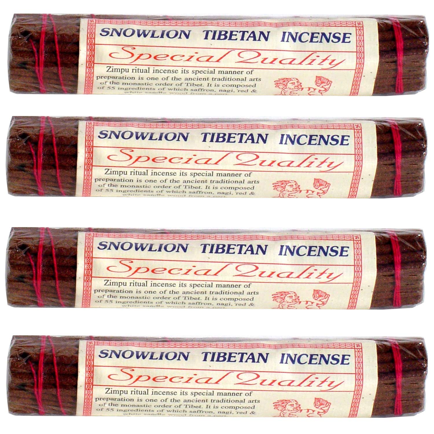 IncenseSnow Lion - 30 Sticks per Pack - 7-1/4" Length- sold in 4 packs
