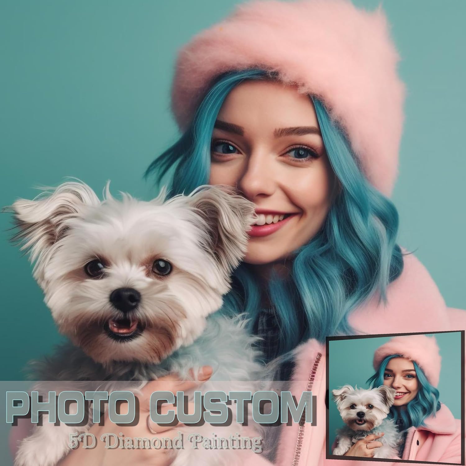 JYCASC Adult Custom Diamond Painting Set with Your Photo, Personalized Custom Unisex Gifts, DIY 5D Diamond Art Set Gifts for Home Wall Decoration.(28×28inch/70×70cm, Round)