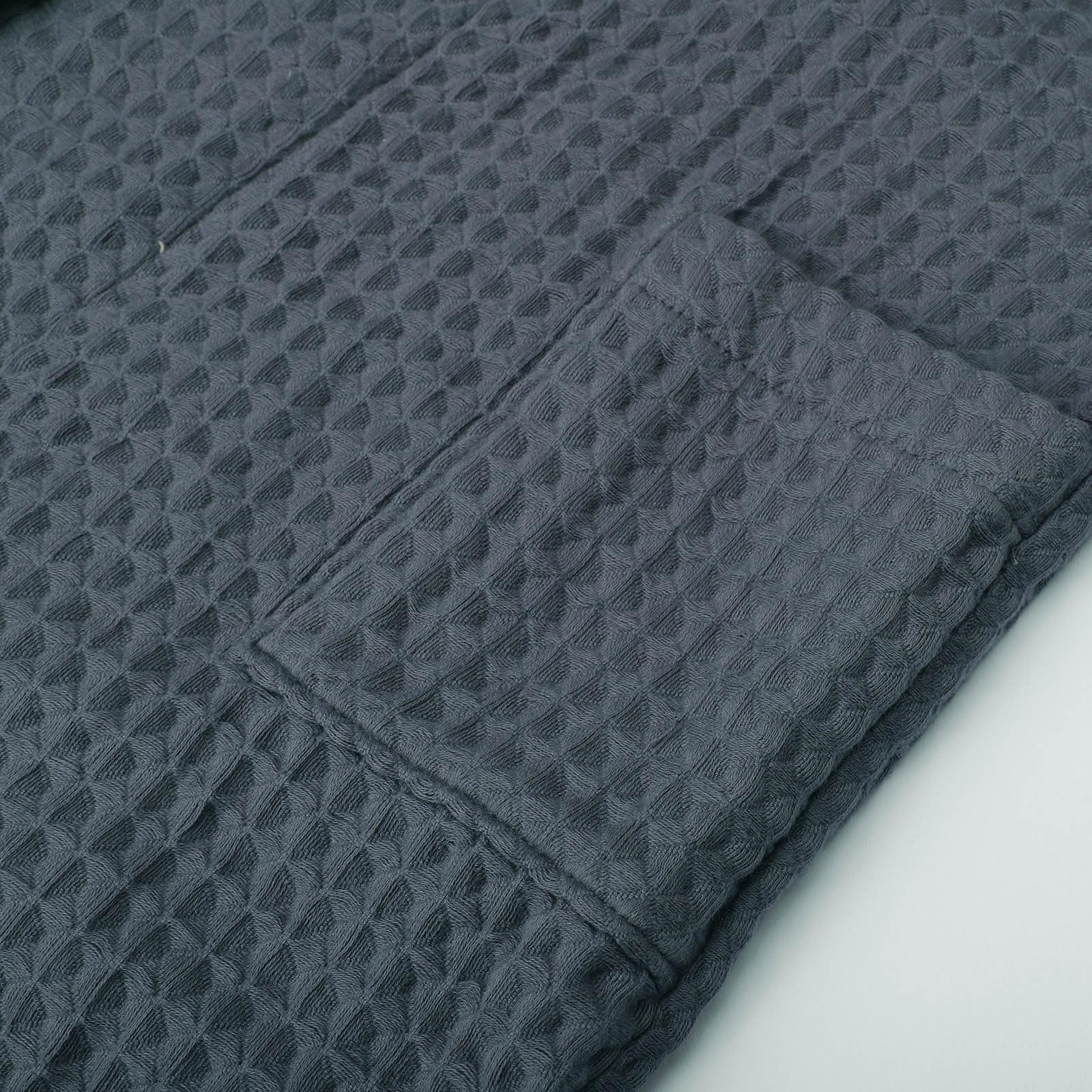 Accappatoio da donna e da uomo in spugna piqué a nido d'ape, vestaglia da bagno sottile, abbigliamento da casa, elegante abito da casa, tinta unita, alla moda, vestaglia da notte in peluche e raso