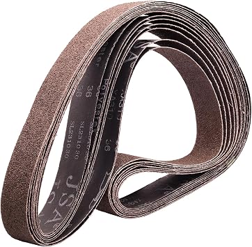 2 x 72 Inch Sanding Belts, 60/80/120/240/400/600 Grit Aluminum Oxide Metal Sanding Belts Assortment, 2x72 Grinding Belts for Knife Sharpening Metal Working, 6 Pack2x72in