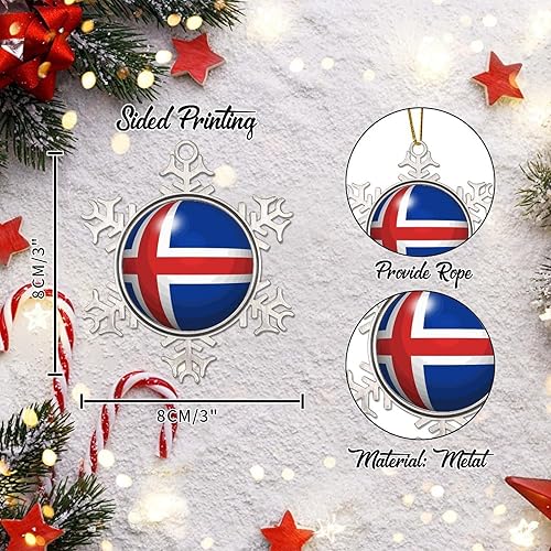 Vista 107 de Bandera de Kenia, adornos colgantes para árbol de Navidad, copo de nieve nacional, adorno de metal, recuerdo de Navidad, regalo de Kenia, decoración