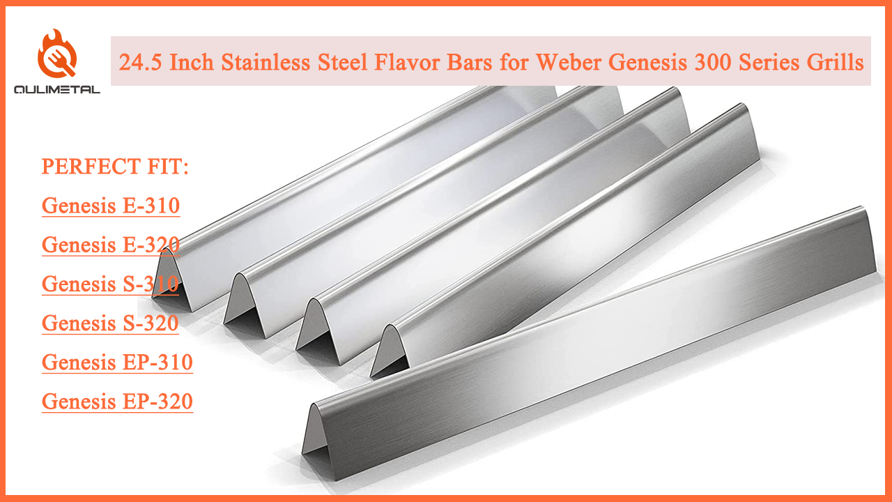 5-Pack Stainless Steel Flavorizer Bars For Weber Genesis 300 Series Grills (E310, E320, S310, S320) - 24.5 Inch