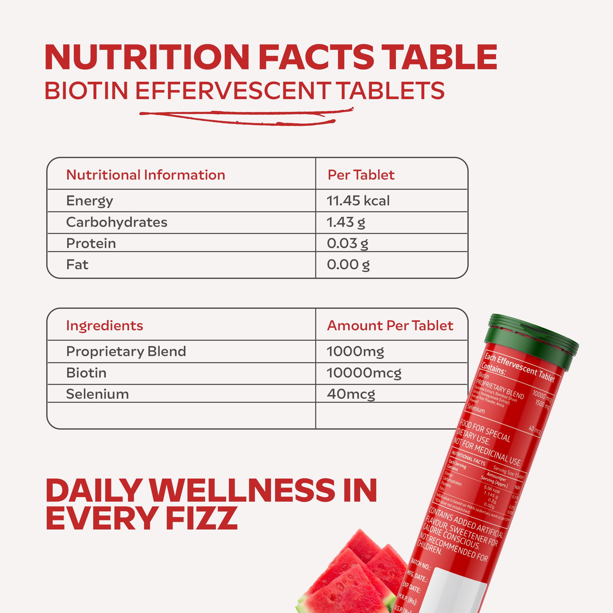 REMENANT Biotin Effervescent Tablets Watermelon Flavour | 10000 mcg Biotin with Proprietary Blend & Selenium | Fizzy Drink Tablets | Sugar Free | 15 Effervescent Tablets — Amazon image 7