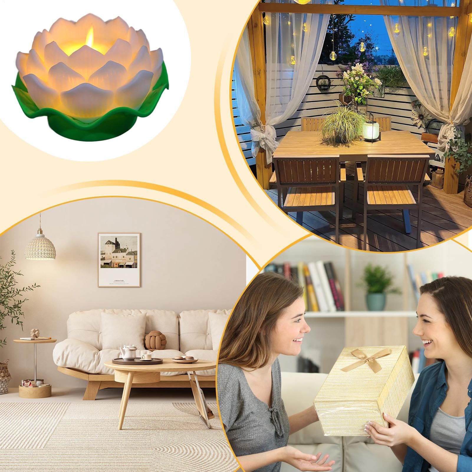 Amazon.co.jp : 睡蓮のランタン、蓮の花の光、蓮の花のランプLED 蓮の