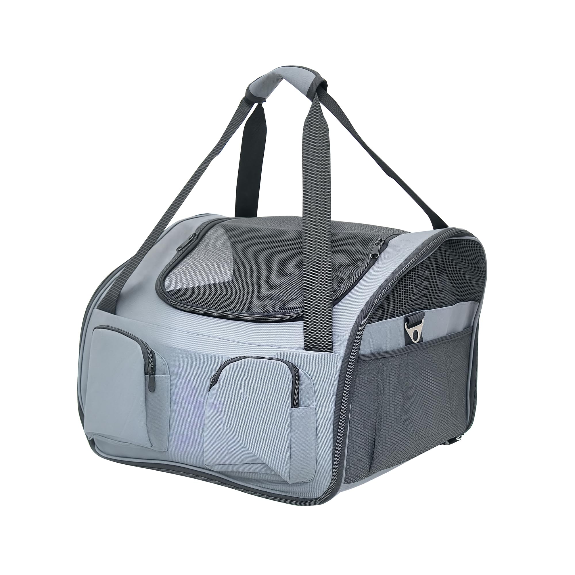 PawHut Hundetasche Auto Hundebox Transportbox Tragetasche Autositz Katze, 41 x 34 x 30 cm, Oxford Gewebe grau