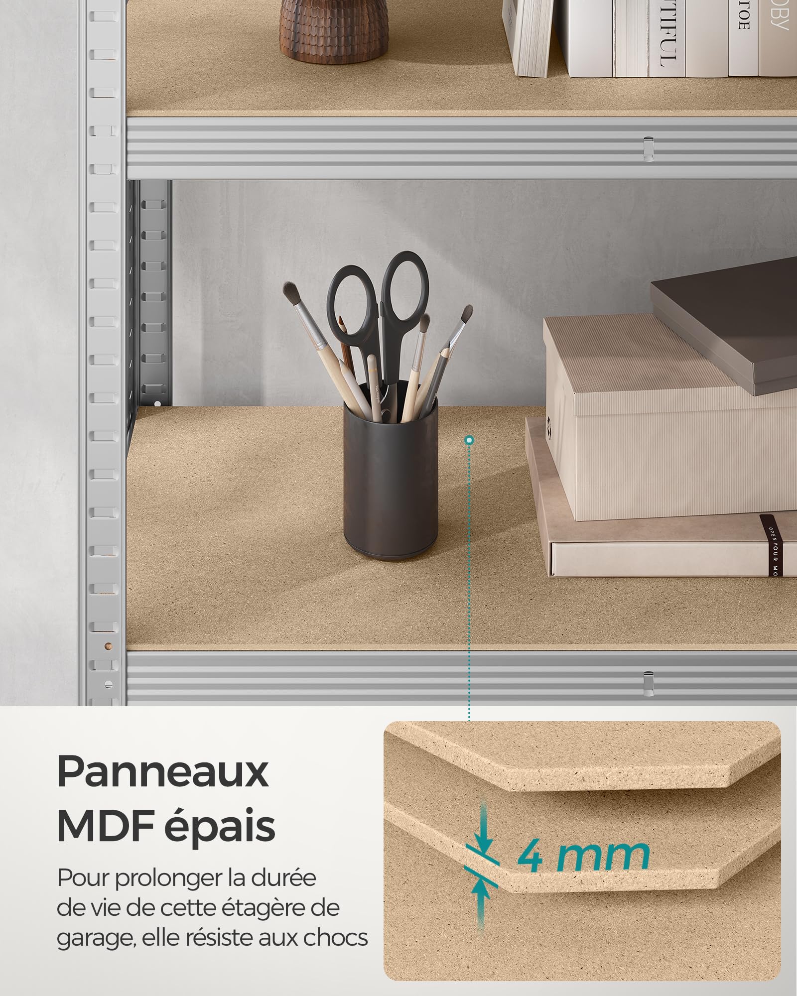 SONGMICS Lot de 2, Étagère de Rangement à 5 Niveaux, 40 x 90 x 180 cm, Capacité 875 kg, Planches Réglables, Style Industriel, pour Cuisine, Salon, Argent GLR040E02