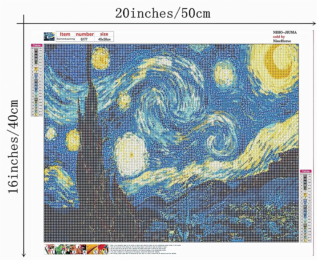 Amazon.co.jp: NIHO-JIUMA ゴッホ 星月夜ダイヤモンドペインティング