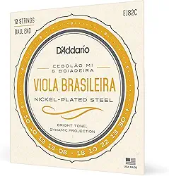 ENCORDOAMENTO DE AÇO PARA VIOLA BRASILEIRA EJ82C - CEBOLÃO MI/BOIADEIRA - D'ADDARIO