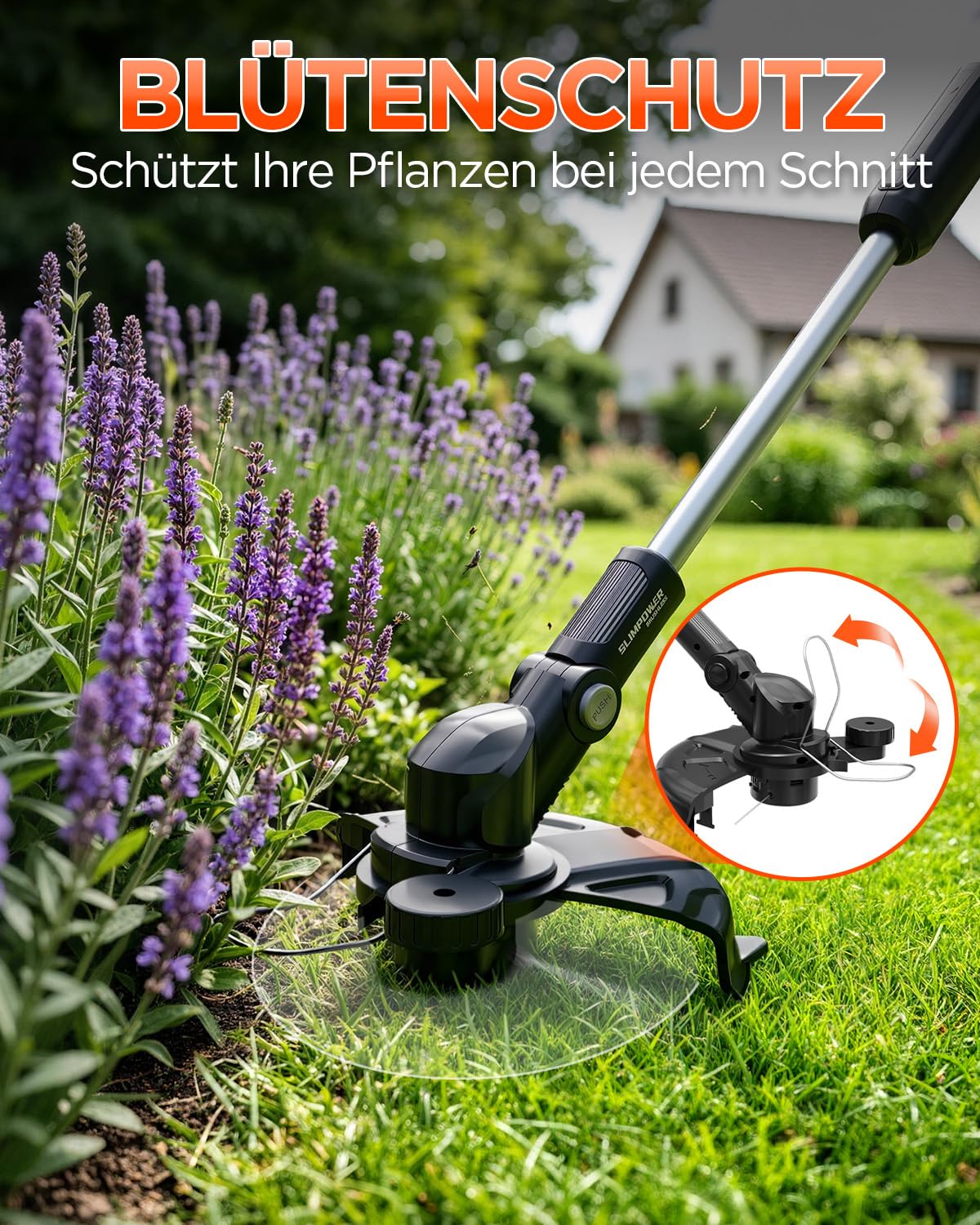 30 cm 20V Akku Rasentrimmer & Rasenkantenschneider 2-in-1, Bürstenlos