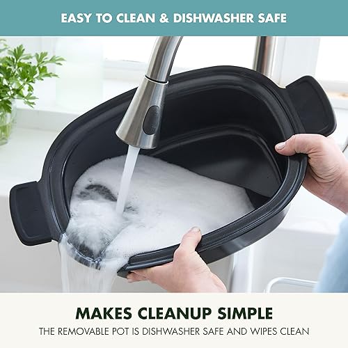 Miniatura 7 de GreenPan - Olla eléctrica programable Elite de cocción lenta 8 en 1, 6 cuartos de galón, tapa y recipiente extraíbles, sin PFAS, cerámica