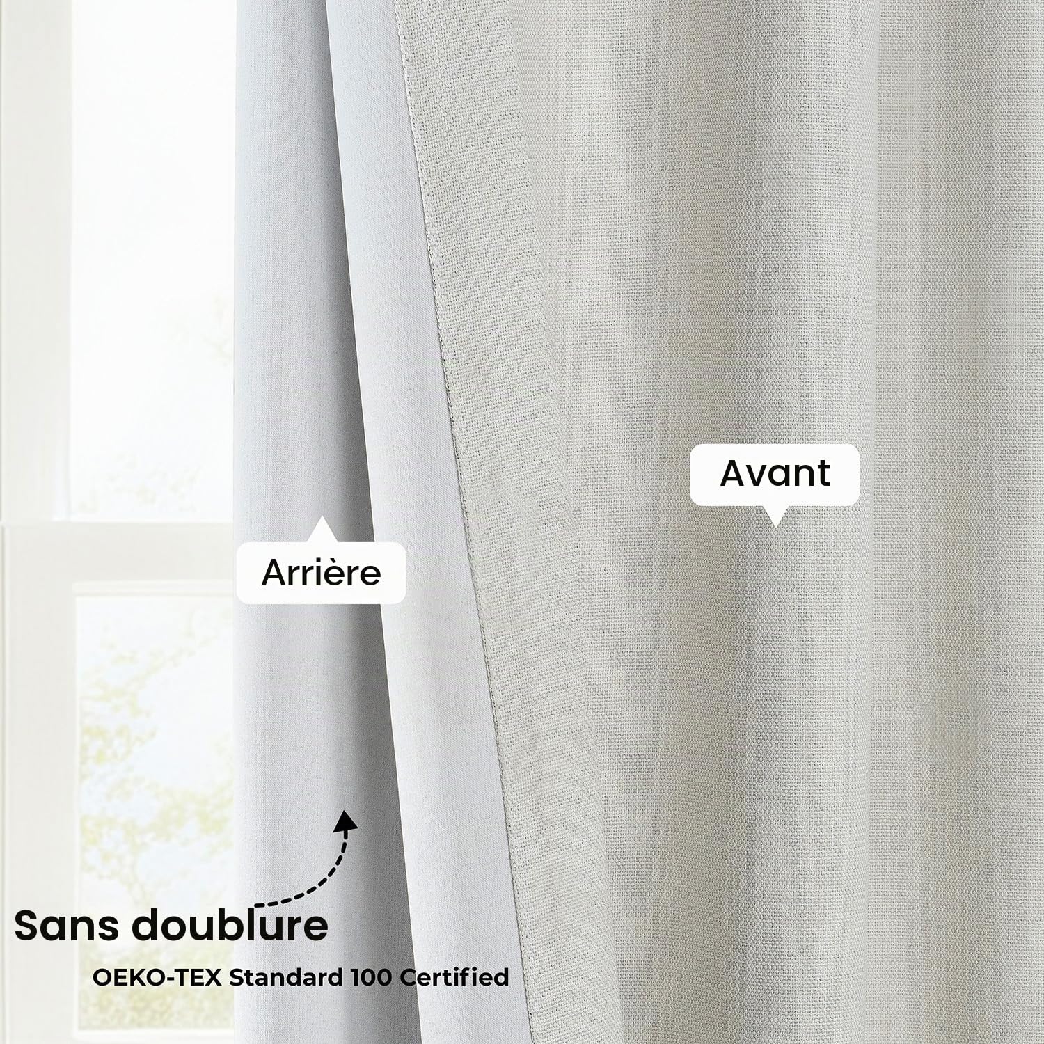 HPD Half Price Drapes Rideaux occultants texturés en Faux Lin pour Chambre à Coucher - 213 cm de Long (1 Panneau), 127 x 213 cm (l x L), Bouleau