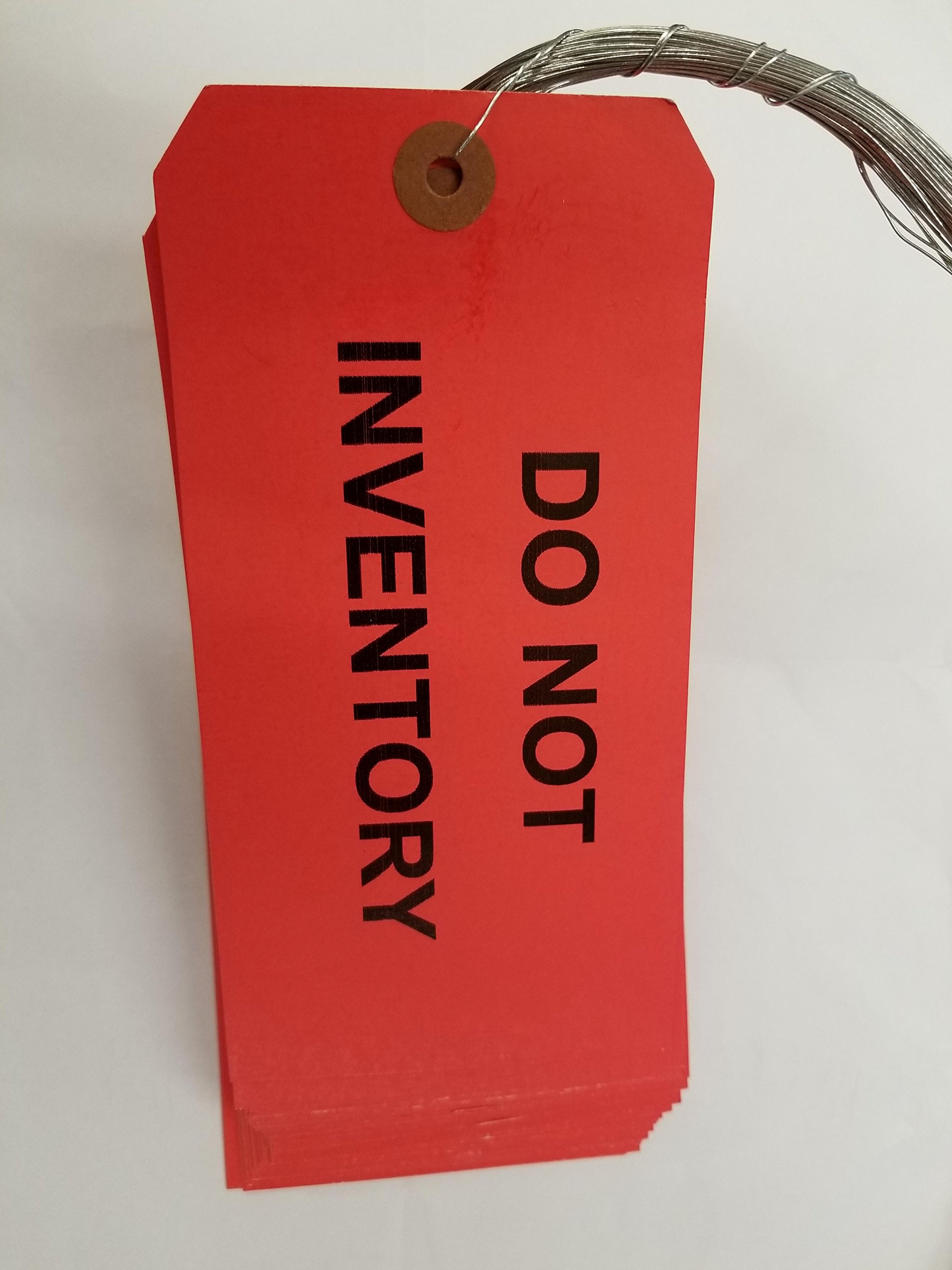 DO NOT Inventory TAG #8, Wired, Bundle of 50 Tags, RED 3-1/8