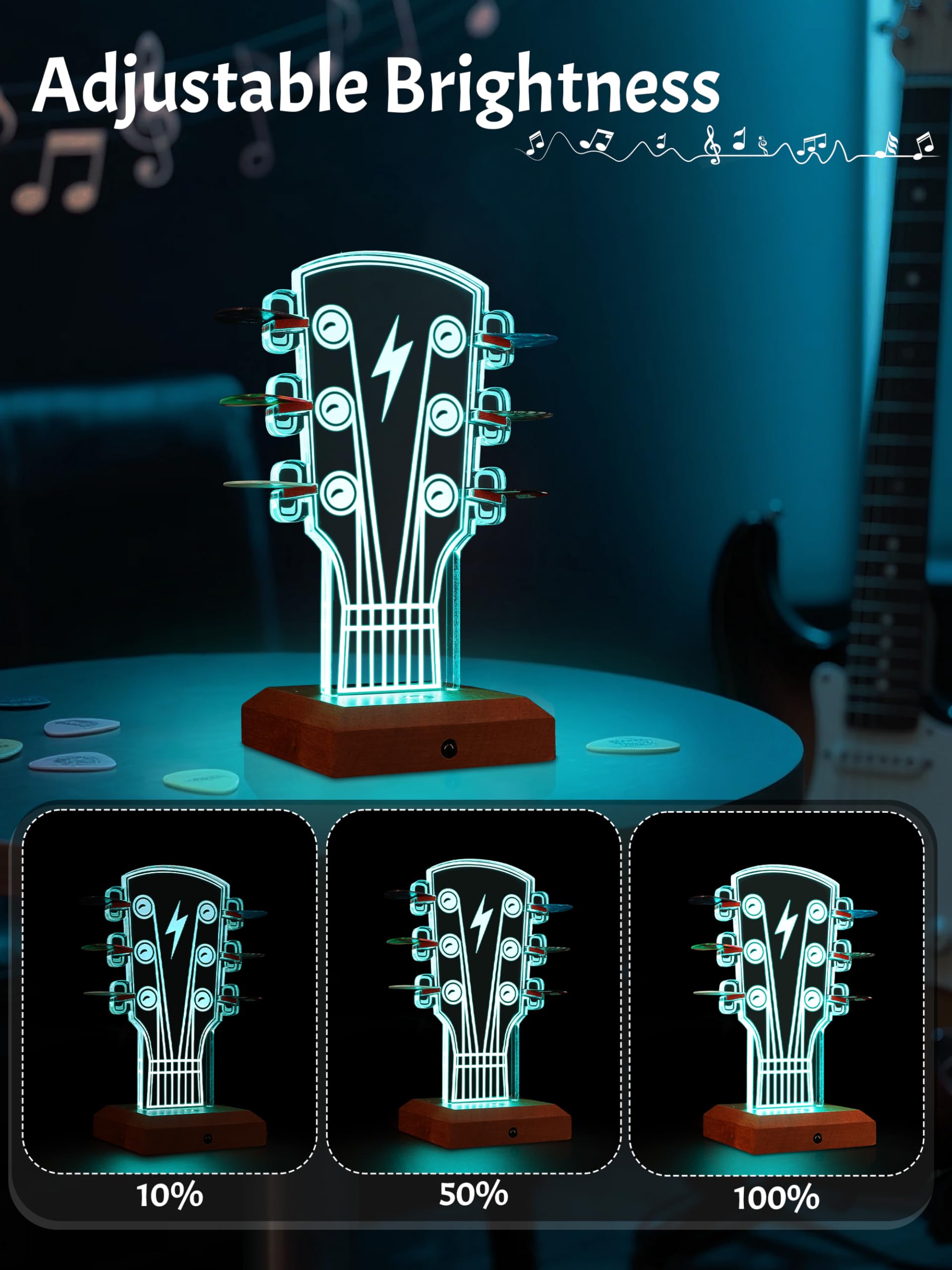 CoolGift Mart Light Up Guitar Pick Holder - Image 3