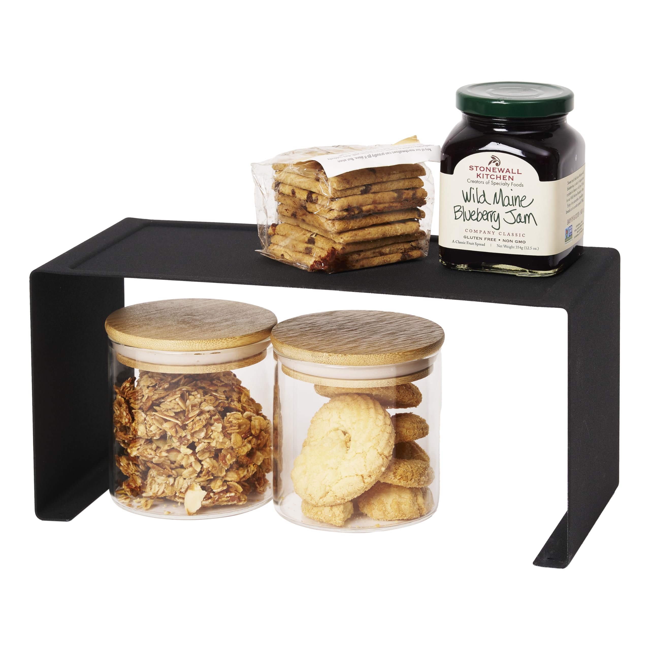 YAMAZAKI Home Tower Stackable Kitchen Rack - Storage Organizer Counter Shelf - Small - Steel - Stack Up to Two