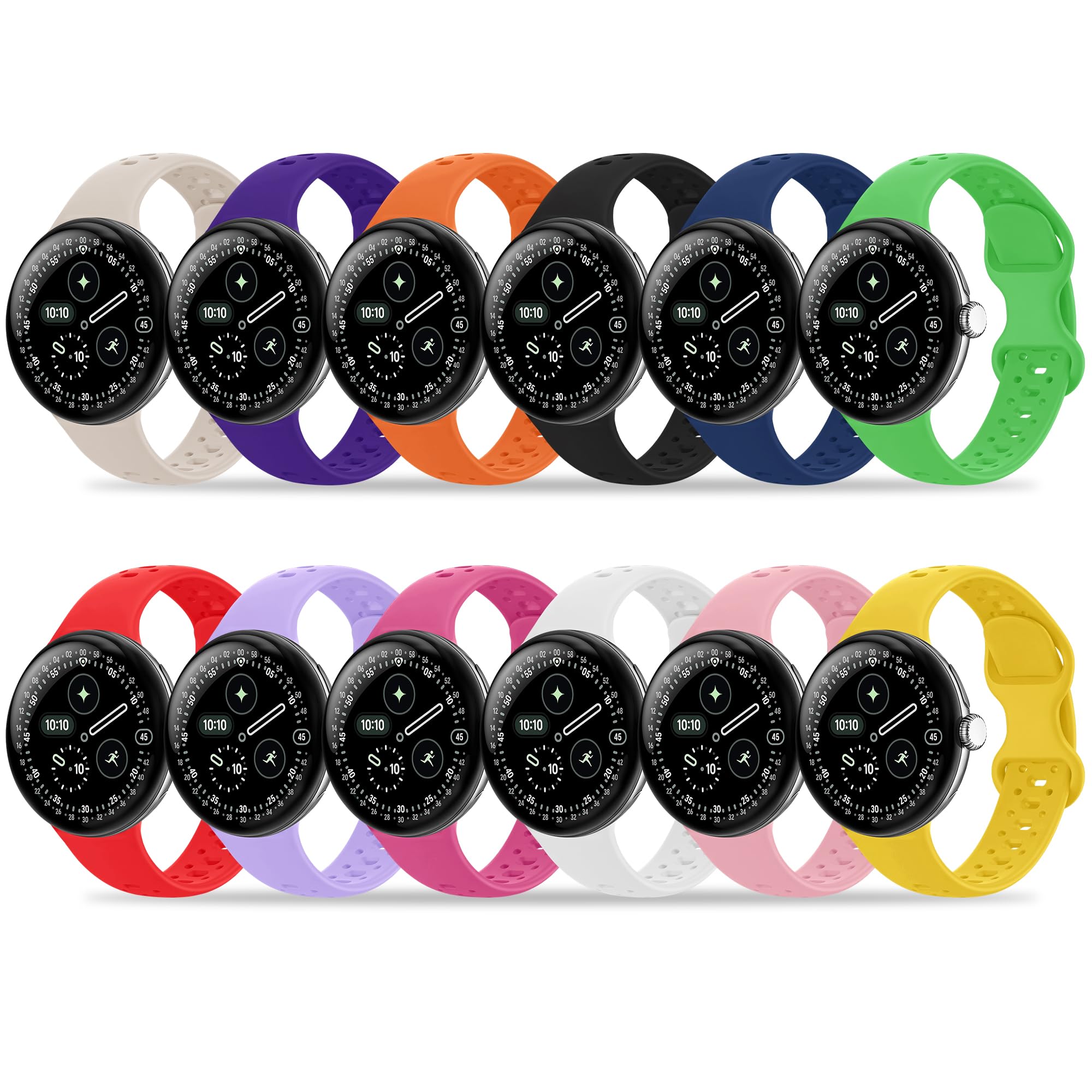 Correas de silicona que evitan el sudor para Google Pixel Watch de 41 mm en pack 7