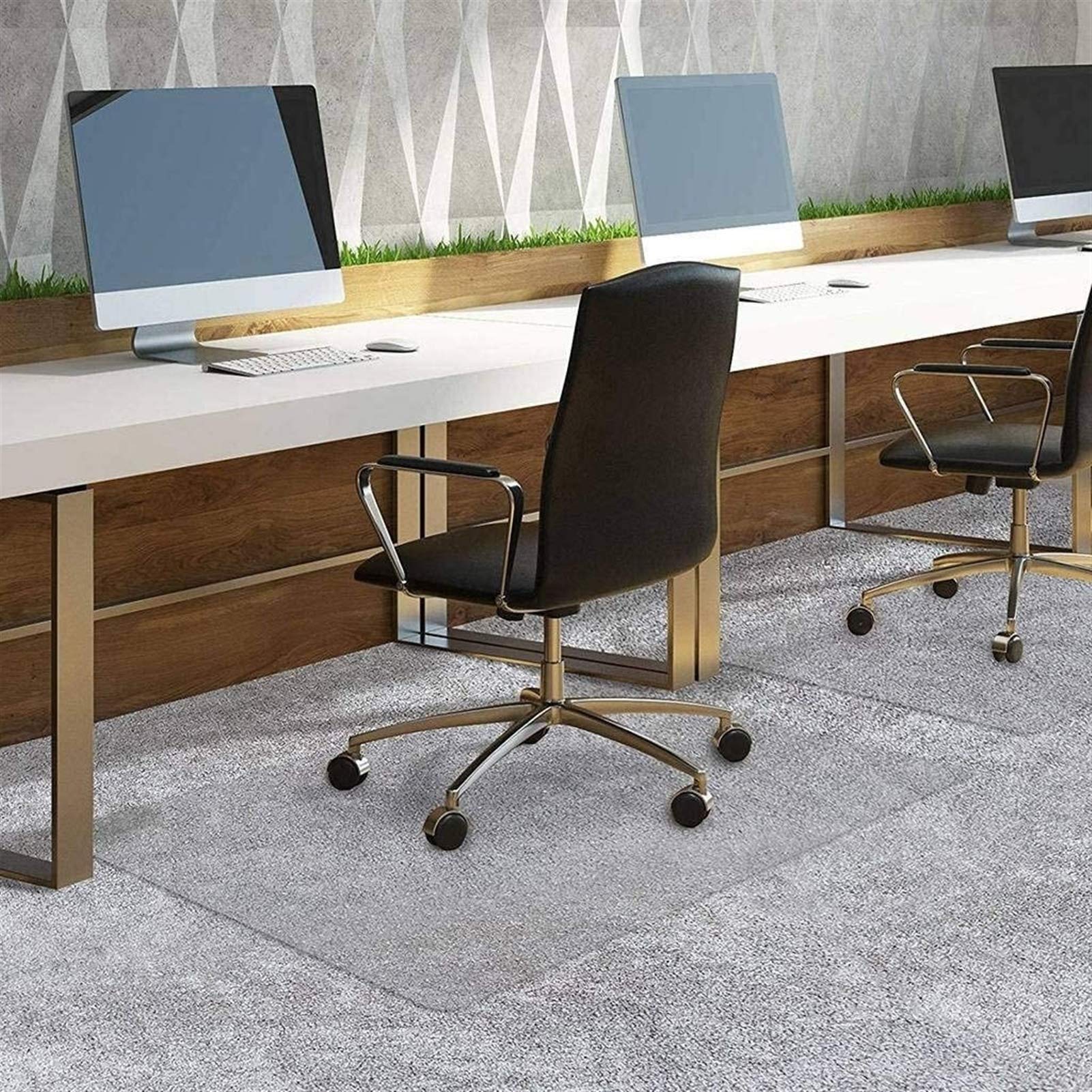 Tapete protector de suelo de PVC transparente, impermeable, resistente a los arañazos, para sala de estar y suelos de madera, 3 mm de grosor, 140 x 180 cm, diseño antideslizante