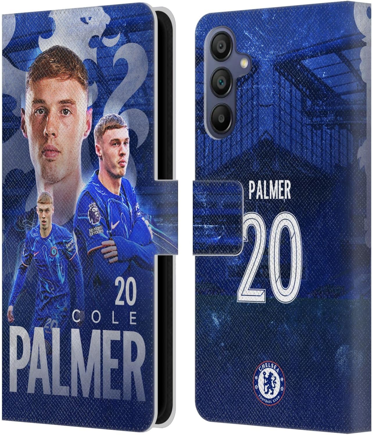 Head Case Designs Officially Licensed Chelsea Football Club Cole Palmer 2024/25 First Team Leather Flip Case Compatible with Samsung Galaxy A15