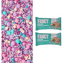 Fancy Sprinkles Unicorn Baking Confetti 2 Pack 8 oz | Candy-Coated Morsels & Star Confetti | Cookie Mix-In & Cake Batter | Unicorn & Girls Birthday | Chocolate Chip Alternative