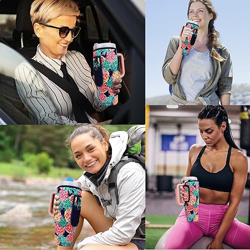 Miniatura 6 de MLKSI Funda protectora para vaso Stanley de 40 onzas, funda aislante para vaso Stanley de 40 onzas, accesorios para vasos Stanley con asa (sin