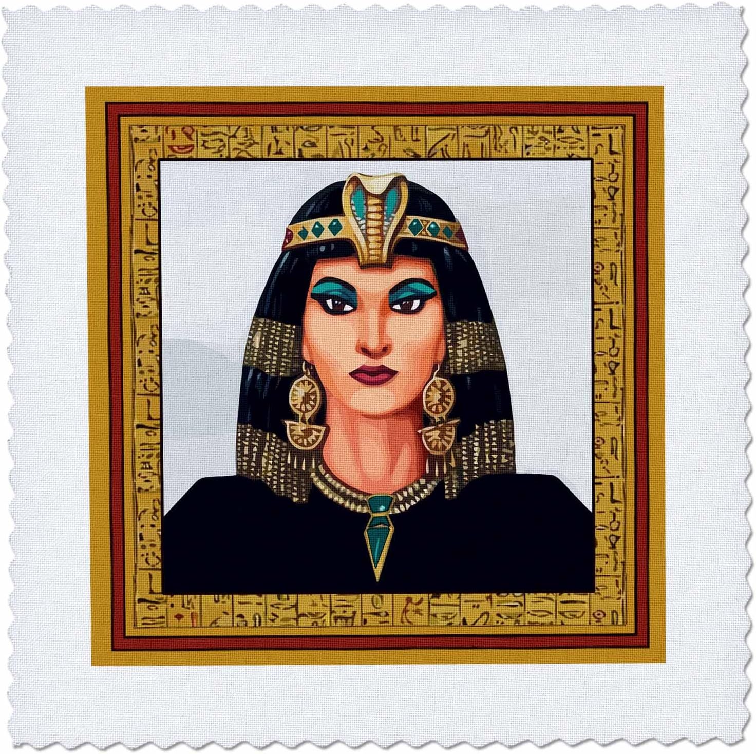 3dRose qs_18948_9 Simply Cleopatra Quilt Square, 22 by 22-Inch