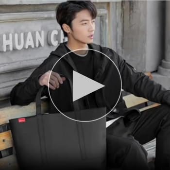 FluffyBROTHERS 撥水加工 2WAYトートバッグ 約18L ブラック Amazon