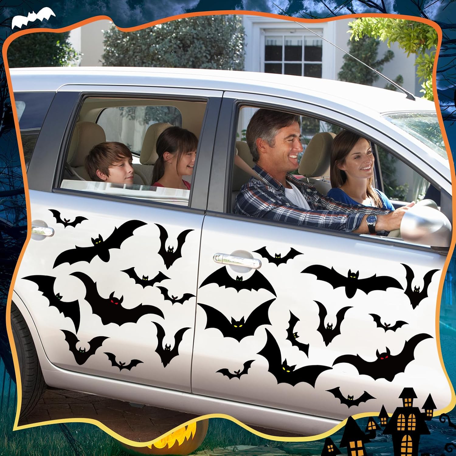 32 Pcs Halloween Car Garage Door Bats Magnet Decorations 8 Different Sizes Bats Magnet Sticker Halloween Fridge Magnets for Holiday Party Car Garage Door Home Decor image 3