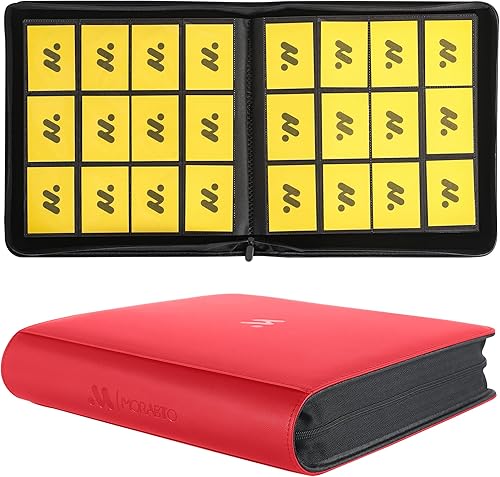 Miniatura 14 de Carpeta de tarjetas con 9 bolsillos, carpeta de tarjetas intercambiables con capacidad para hasta 360 tarjetas con 20 fundas, álbum con cremallera