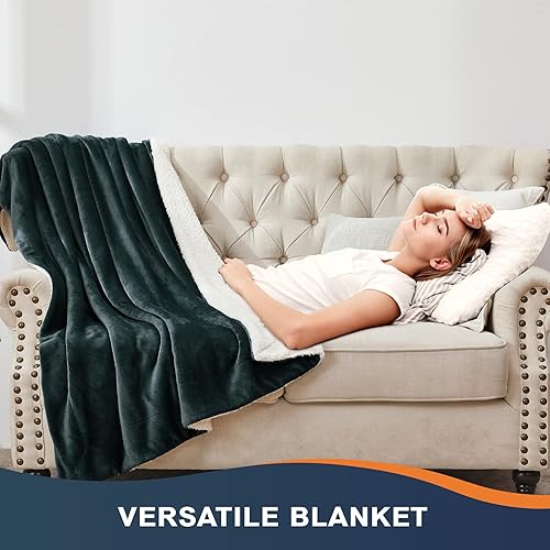 Miniatura 5 de Walensee Sherpa - Manta de forro polar de felpa, muy suave, reversible, manta de franela de microfibra para sofá, cama, sofá ultra lujoso, cálido y