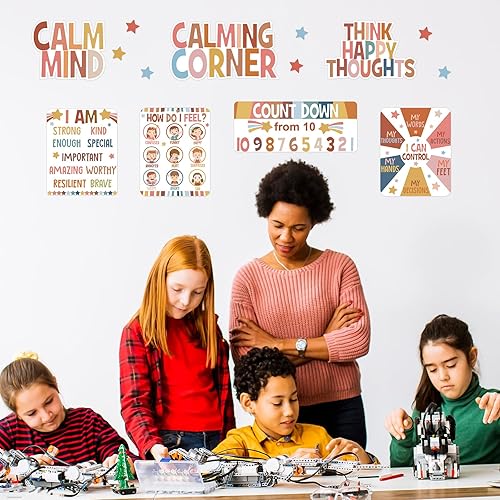 Miniatura 7 de Pajean Juego de tablero de anuncios para rincón de calma en el aula, conjunto de decoración para el aula, tabla de sentimientos, gestión de