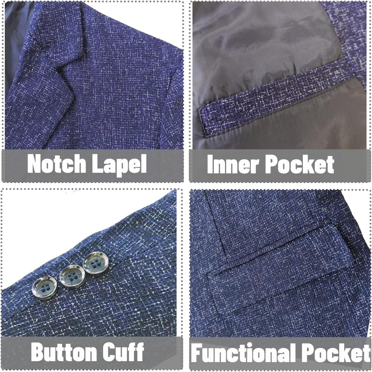 Men's Blazer Casual Suit Jacket Slim Fit Sport Coat 2 Button Lightweight Busniess Travel Jakcets - Image 3