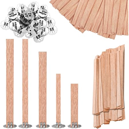 50 Pcs/Lot Mèche de Bougie en Bois avec Support de Fer et Autocollants 50 Pcs/Lot Mèche de Bougie en Bois avec Support de Fer et Autocollants