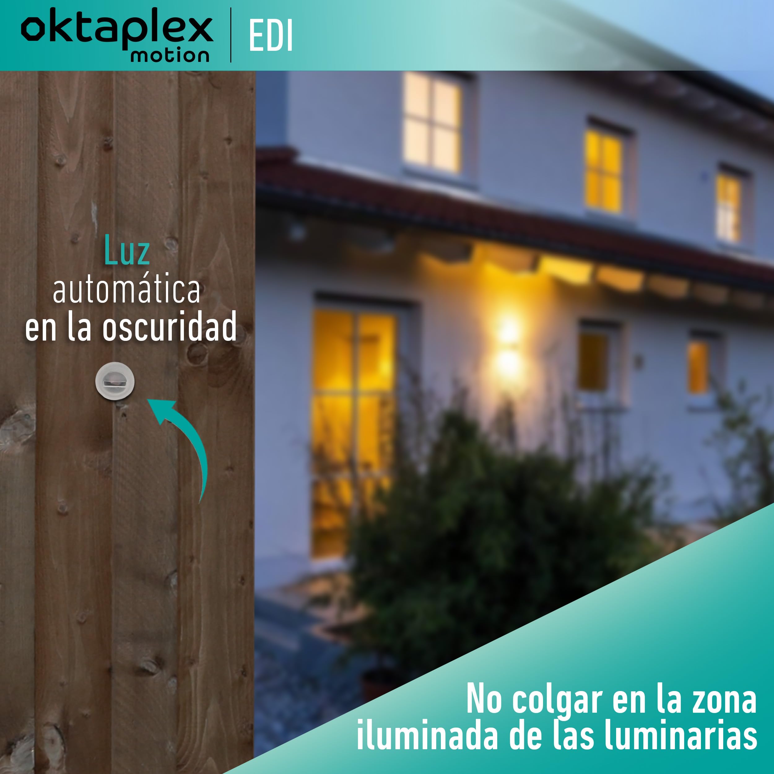 Oktaplex Jasy 2 Piezas Sensor crepuscular empotrable Sensor de luz Exterior e Interior IP65 Interruptor crepuscular Blanco 230V