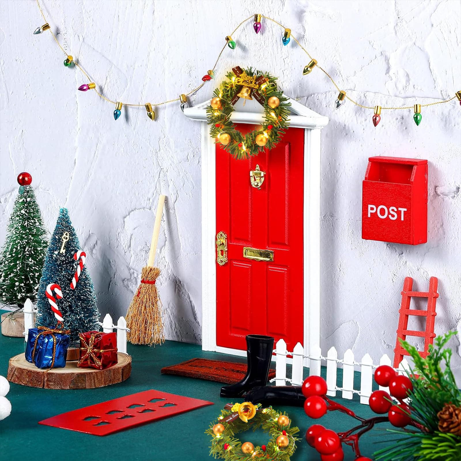 Mini Guirlande De Noel Mini Couronne De Noël, Couronnes De Placard Pour Fête De Noël, Fenêtre De Petite Couronne De Noel