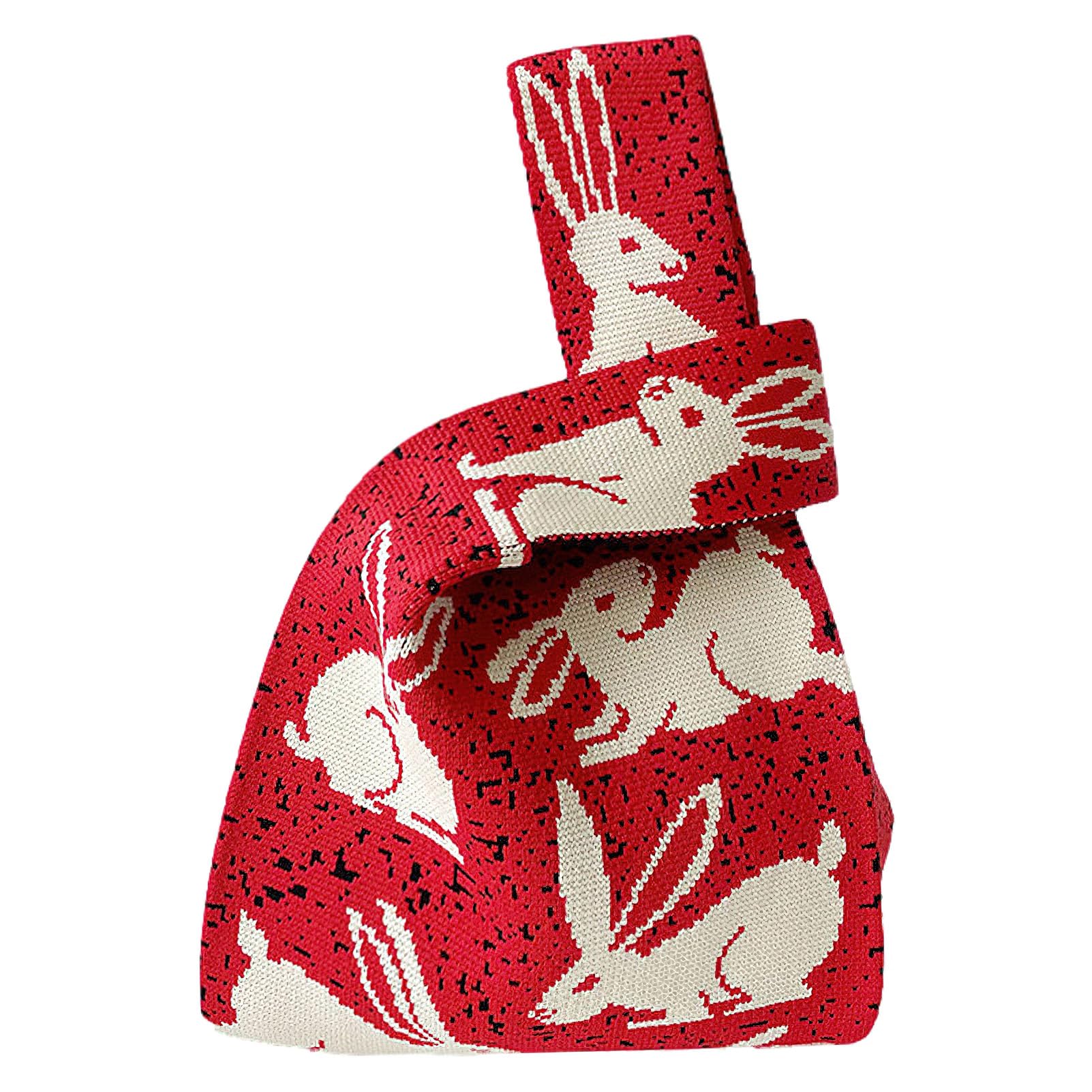 Small Wrist Knot Bag for Women Knitted Purse
