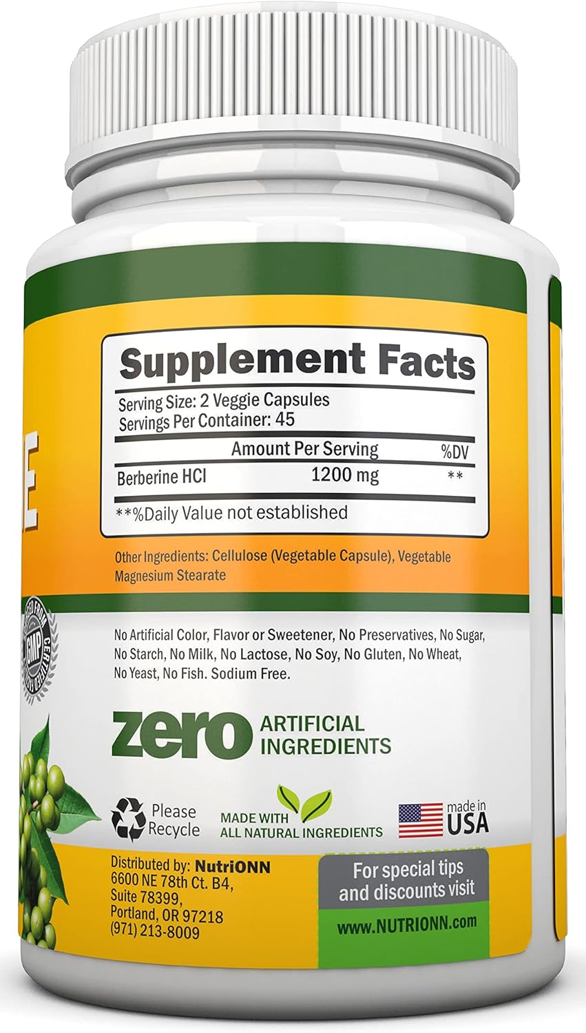 NutriONN Berberine Capsules & Organic Ceylon Cinnamon Combo - Targeted Heart Health Support